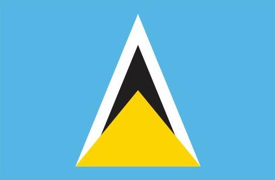 Saint Lucia Courtesy Flag 12 x 18 Inches - Nautical Boat Decoration for Caribbean Sailing & Yachting