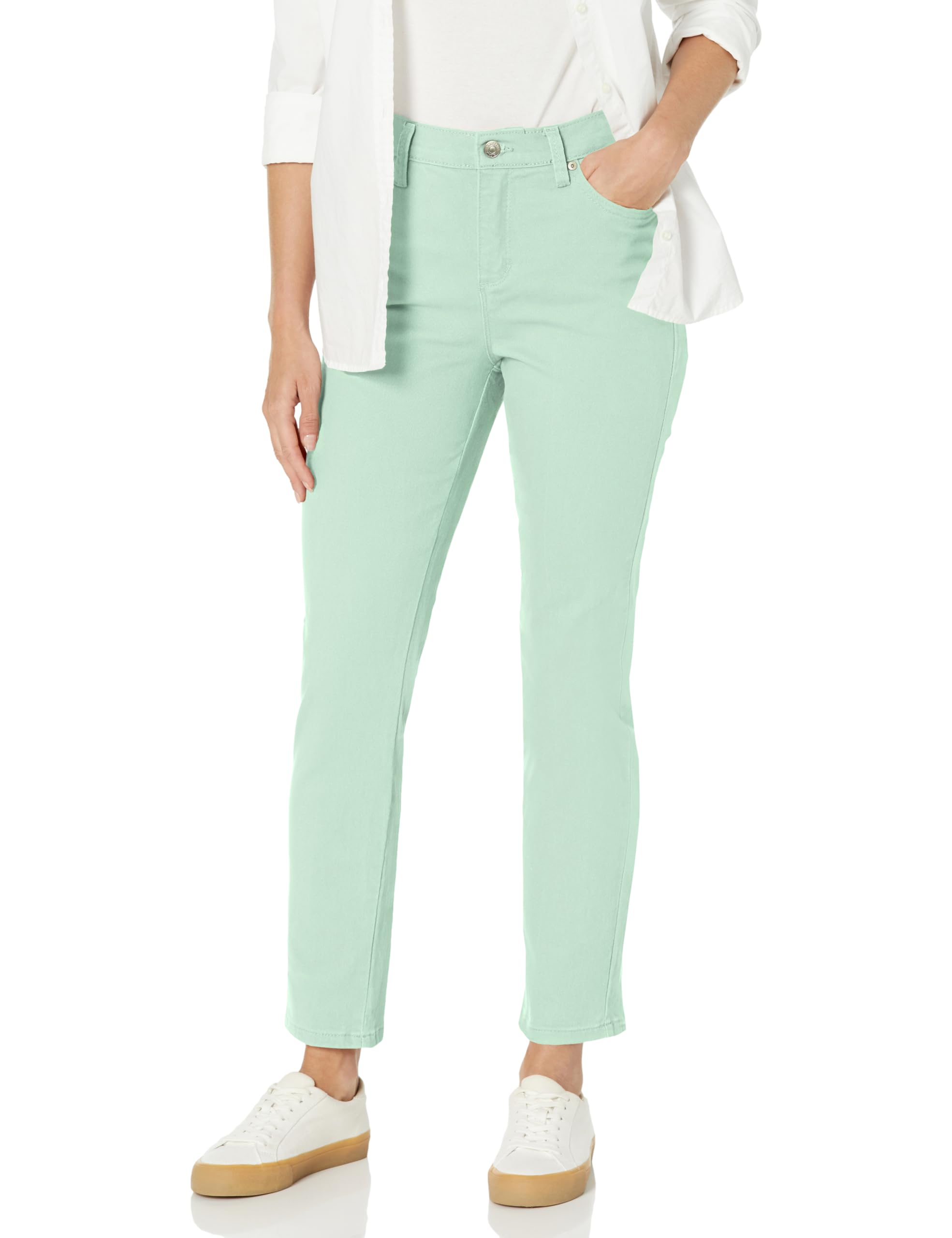 Gloria Vanderbilt Women's Amanda Classic High Rise Tapered Jeans - Jade Breeze - Size 20 US - Comfortable Stretch Denim for Casual Wear & Everyday Outfits