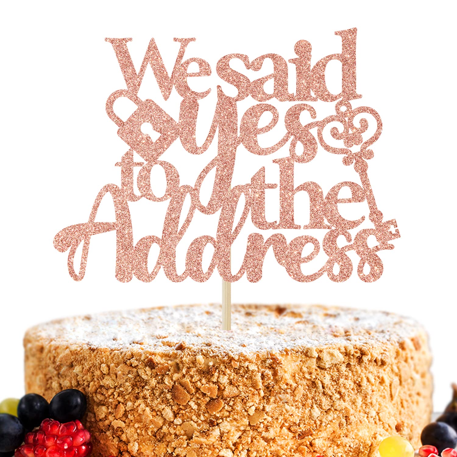 Rose Gold Glitter 'Home Sweet Home' Cake Topper - Wedding, Housewarming & Family Party Decorations - Perfect for New Home Celebrations & Welcome Parties