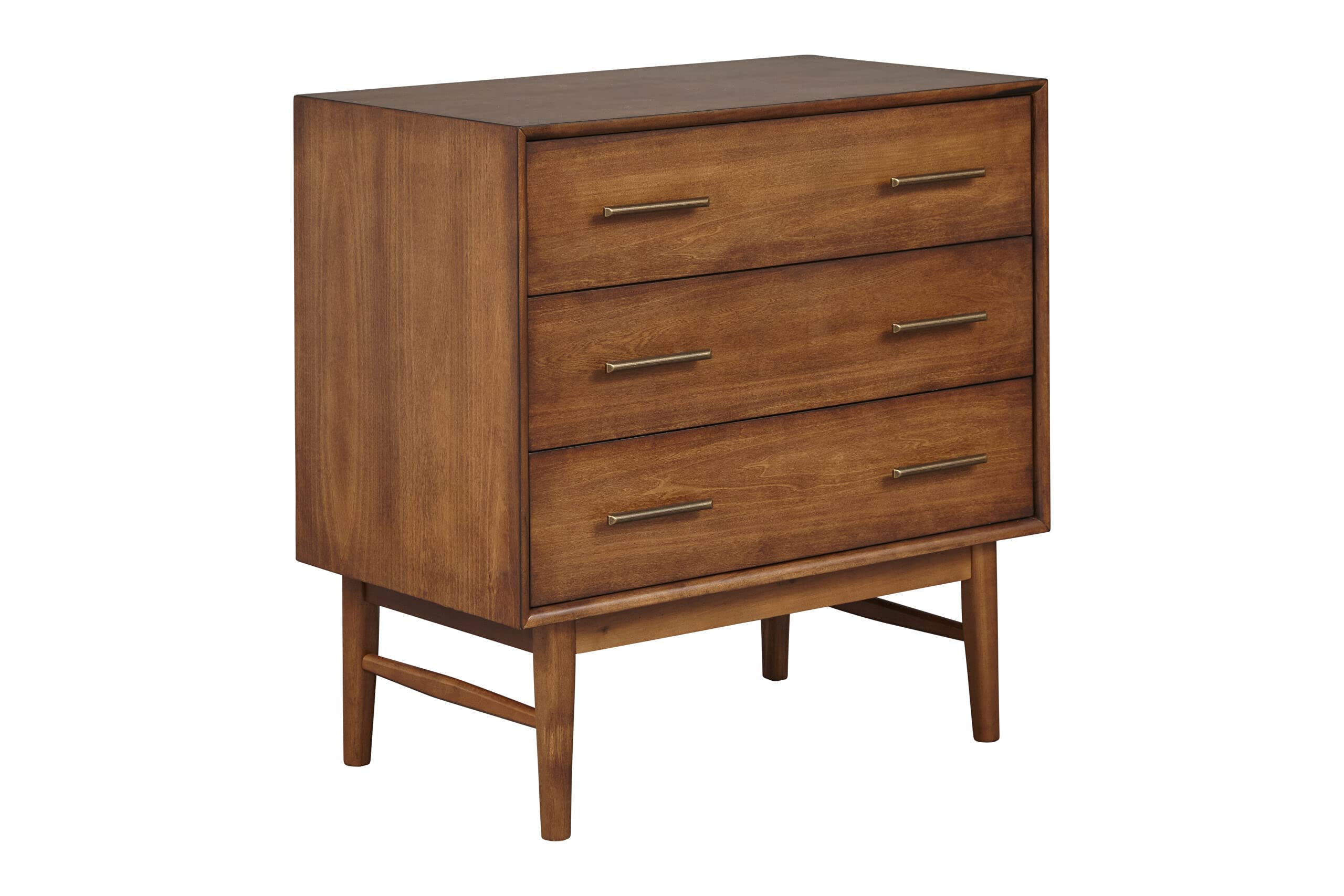 Unique Solid Wood 3-Drawer Chest - Walnut Finish | Handcrafted Wooden Dresser for Bedroom & Living Room Storage