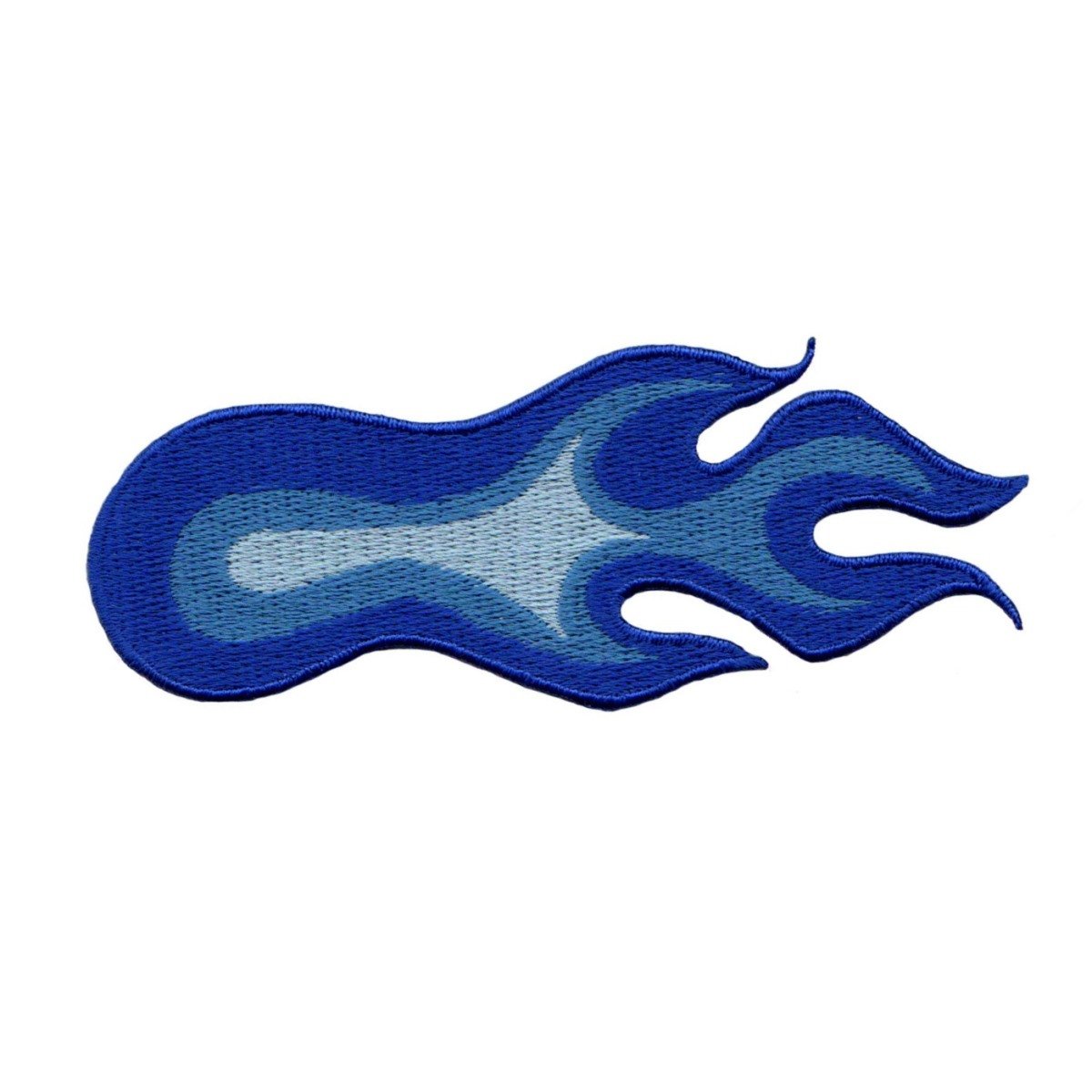 Blue Right Flame Fireball Iron On Applique - 4 Inch Wide Embroidered Patch for DIY Crafts, Jackets, Bags & Costumes | Perfect for Halloween, Cosplay & Custom Clothing