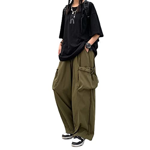 Gothic Harajuku Cargo Pants for Women - Y2K Hip Hop Wide Leg Joggers, Hippie Grunge Streetwear Loose Baggy Trousers - Perfect for Casual Wear, Rave Outfits & Festival Fashion