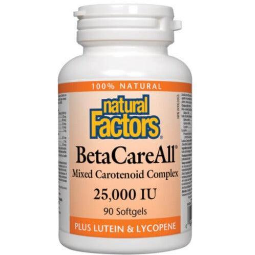 Natural Factors BetaCareAll 25000IU Vitamin A & D Supplement - 90 Softgels for Immune Support, Eye & Bone Health - Perfect for Daily Wellness & Immune Boosting