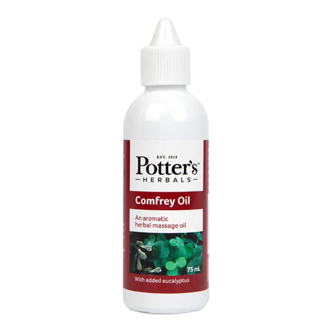 5 Pack Potters Comfrey Oil 75ml - Natural Herbal Pain Relief for Joint & Muscle - Perfect for Arthritis, Back Pain & Sports Recovery