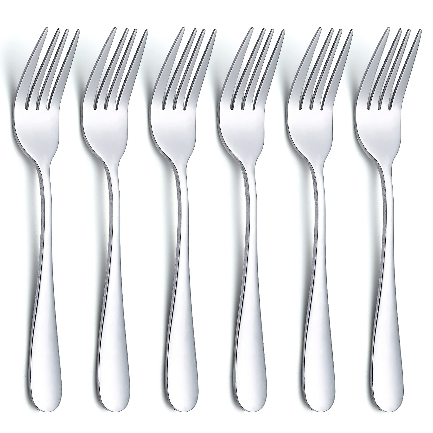 Evanda 14cm Dessert Forks Set of 6 - Stainless Steel Pastry Forks, Mini Cake Forks, Fruit Forks for Home, Wedding, Party, Café - Perfect for Desserts, Appetizers & Tea Time