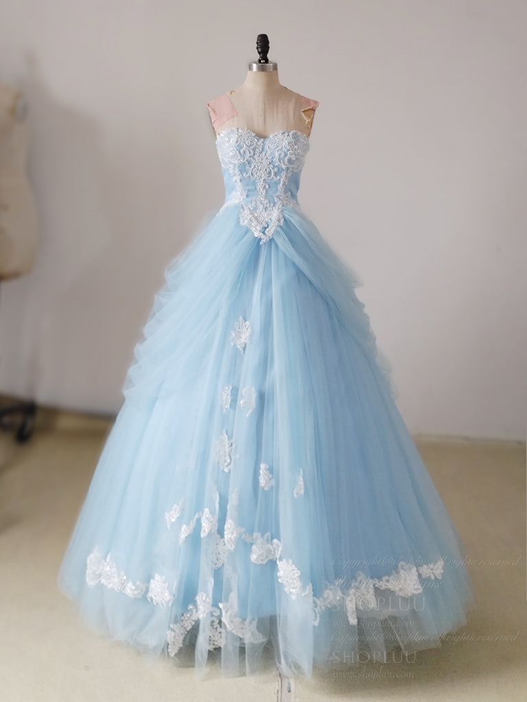 Elegant A-Line Sweetheart Neckline Blue Long Prom Dress for Women | Formal Evening Gown for Sweet 16, Homecoming, and Special Occasions