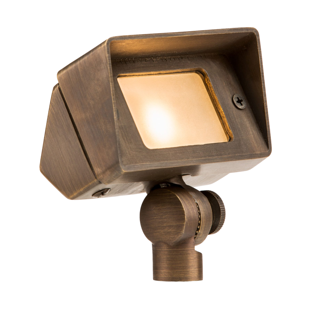 FX CWWLLED35WFLAB C WW Coastal Wall Wash Brass Housing Antique Bronze Finish 183 Lumens MR16 2700K LED Light Fixture - Perfect for Outdoor Patio, Garden, and Landscape Lighting