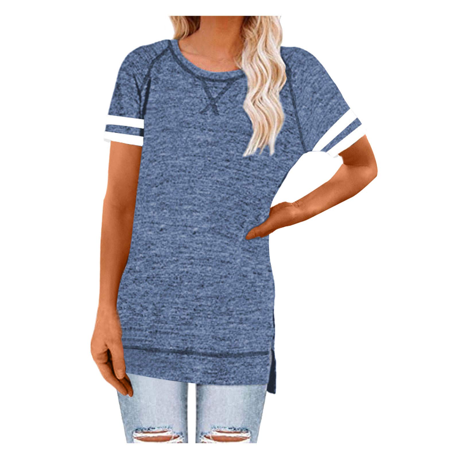 Women's Casual Loose Fit Round Neck T-Shirt - Solid Red Cotton Tee for Everyday Wear | Perfect for Lounge, Workout & Street Style