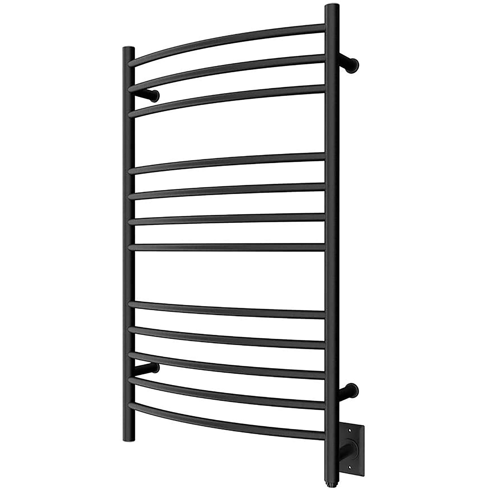 HEATGENE Electric Towel Warmer - Wall Mounted, Plug-in or Hardwired, Matte Black - Perfect for Bathrooms, Spas & Luxury Home Use