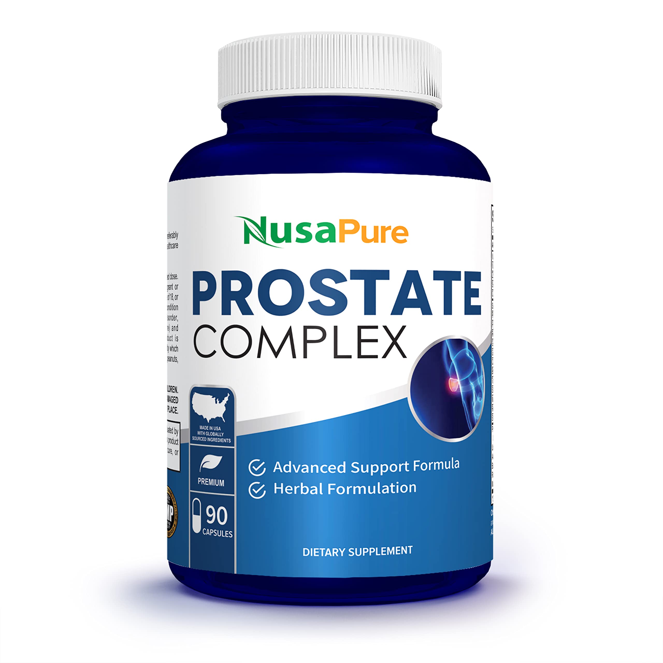 NusaPure Saw Palmetto Prostate Complex with Plant Sterols, Nettle Root, Pygeum Bark & Graviola - 90 Capsules for Men's Urinary & Prostate Health Support