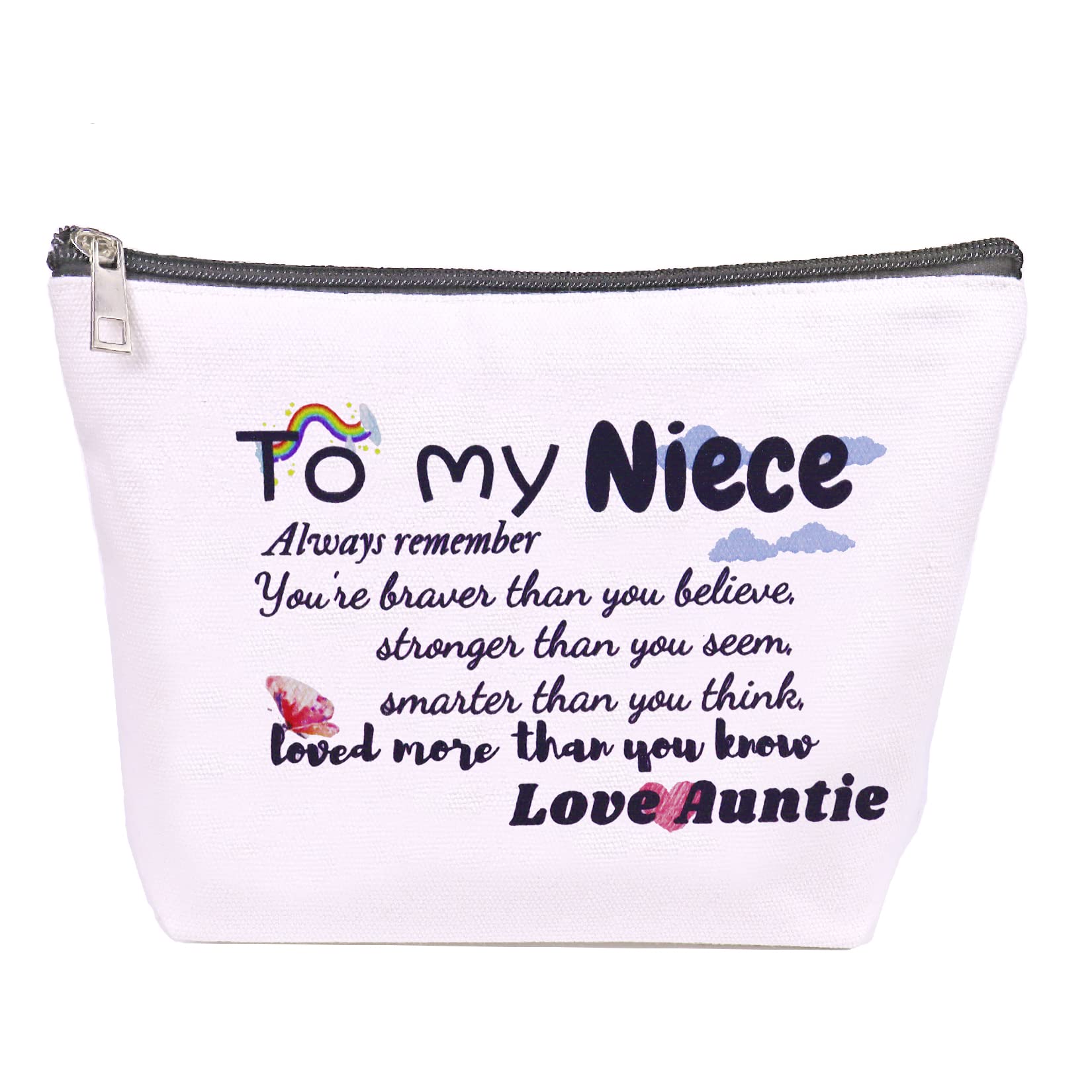 **Teen Girls Makeup Bag - Cute Cosmetic Pouch for Travel, Toiletry & Jewelry Organizer - Perfect Graduation & Birthday Gift for Niece - Great for School, Vacation & Daily Use**
