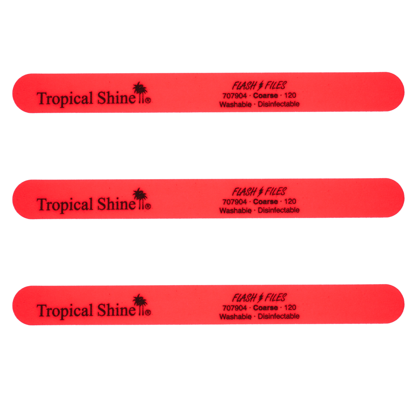 3 Pack Cushioned Nail Files with 120 Grit - Tropical Shine Salon Boards for Professional & At-Home Manicures | Perfect for Nail Salons, Travel & DIY Nail Care