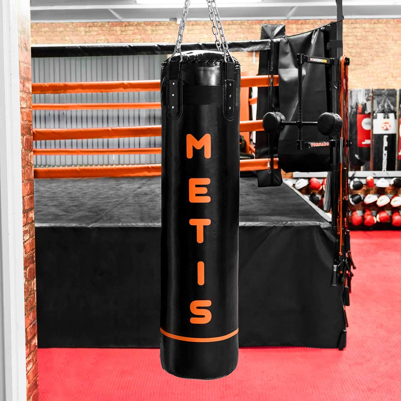 METIS 4ft Hanging Punching Bag with Chain - Heavy Duty Boxing Punch Bag for Adults & Kids - Perfect for Home Gym, Boxing Training, and Fitness Workouts