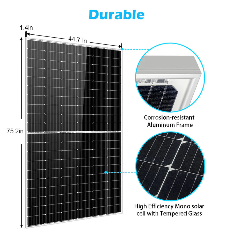 SunGoldPower 450W Monocrystalline PERC Solar Panel - High Efficiency Solar Panel for Home, RV, Boat & Off-Grid Power | Weather Resistant & Durable Solar Energy Solution