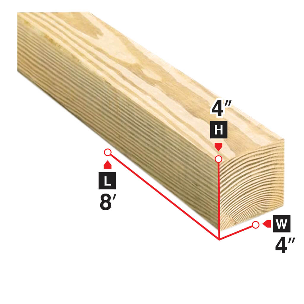 4 in. x 4 in. x 8 ft. Spruce Lumber - Premium Kiln-Dried Wood for DIY Projects, Fencing, and Outdoor Construction | Perfect for Decks, Pergolas, and Garden Structures