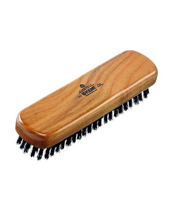 Kent K CC2 Clothes Brush - Travel Size Cherrywood Bristle Brush for Suits, Coats & Lint Removal - Premium Black Bristles for Gentle Fabric Care - Perfect for Travel, Office & Home Wardrobe Maintenance