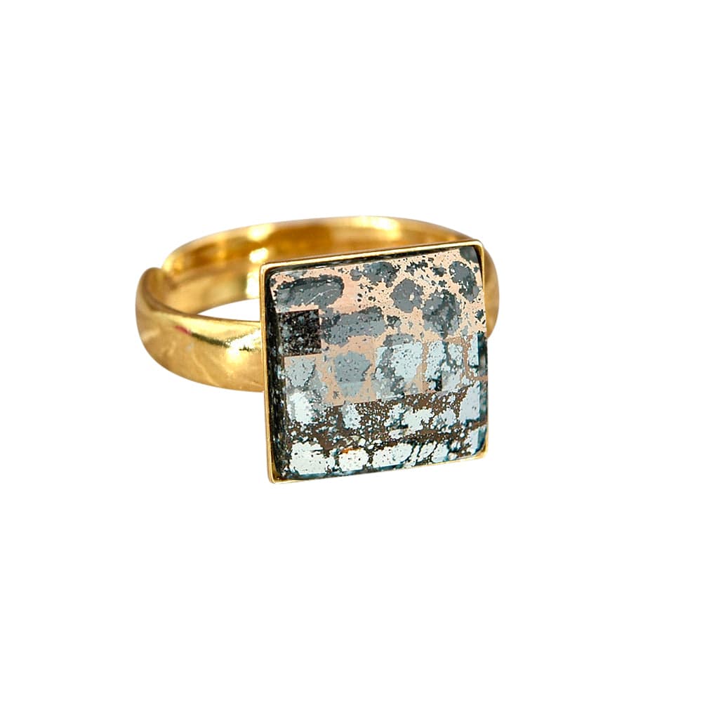 24K Gold Rose Patina Chessboard Pattern Ring for Men & Women - Elegant Jewelry Gift for Chess Lovers, Date Night & Special Occasions