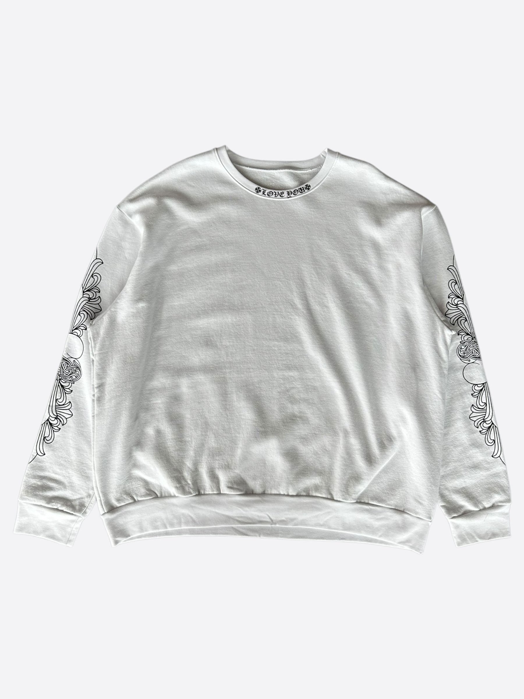 Chrome Hearts Love You Logo Sweater - Black & White Unisex Pullover for Casual Wear & Street Style Fashion