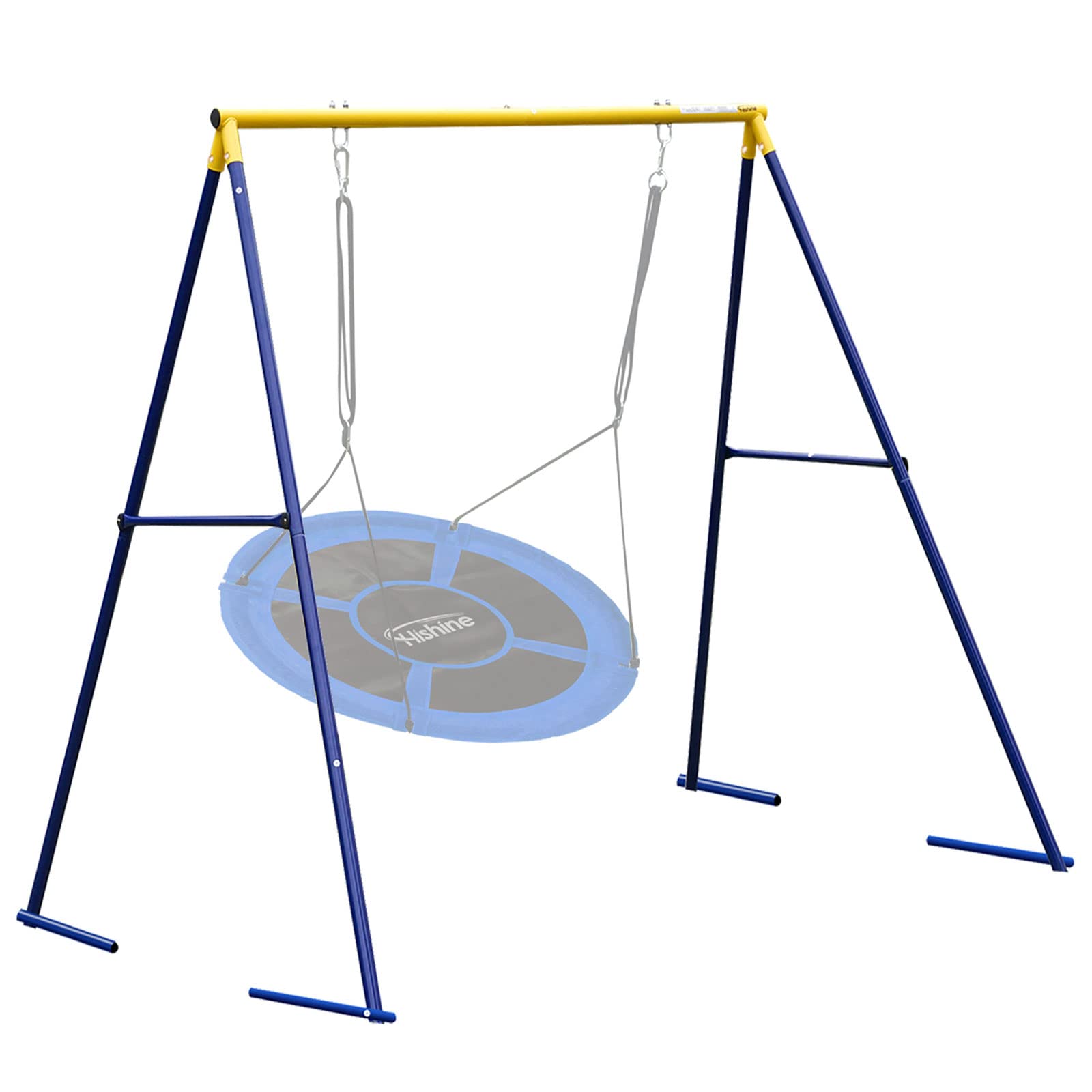 Heavy Duty Full Steel Metal Swing Stand Frame for Backyard - Blue & Yellow (Swing Not Included) | Outdoor Play Equipment for Kids, Parks & Gardens