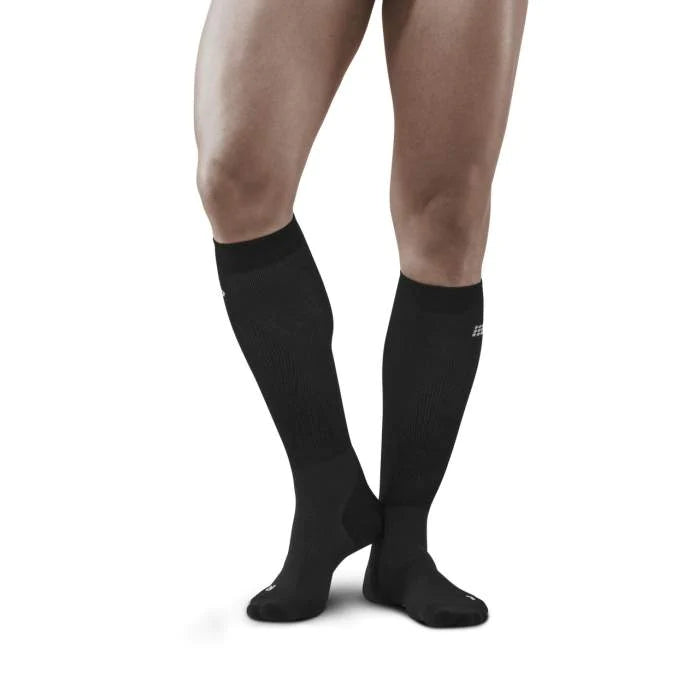 CEP Men's Infrared Recovery Socks - Tall Compression Socks for Athletes & Runners - Black/Black - Improve Circulation & Reduce Muscle Fatigue for Workouts & Post-Exercise Recovery