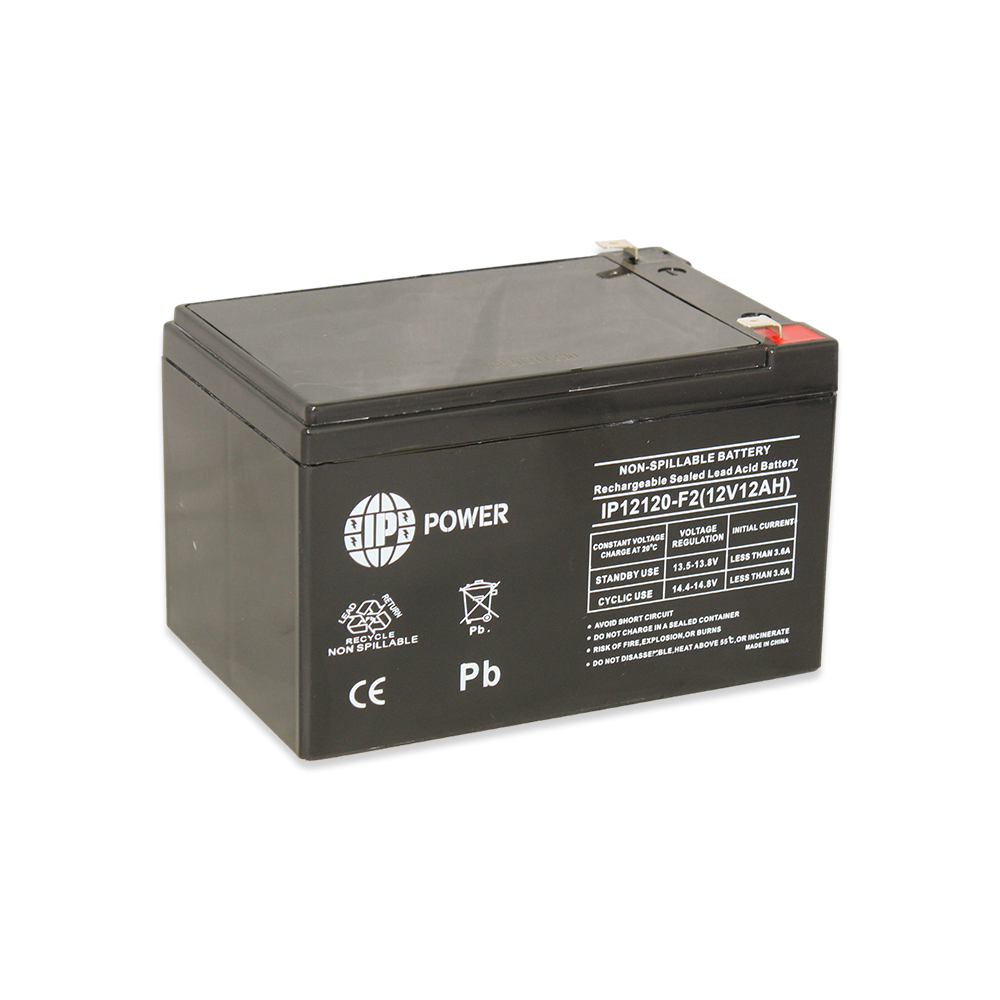 12V 12Ah Universal Rechargeable Battery - IP POWER IP12120 F2 - Perfect for Solar Power Systems, Electric Scooters, and Backup Power Supplies