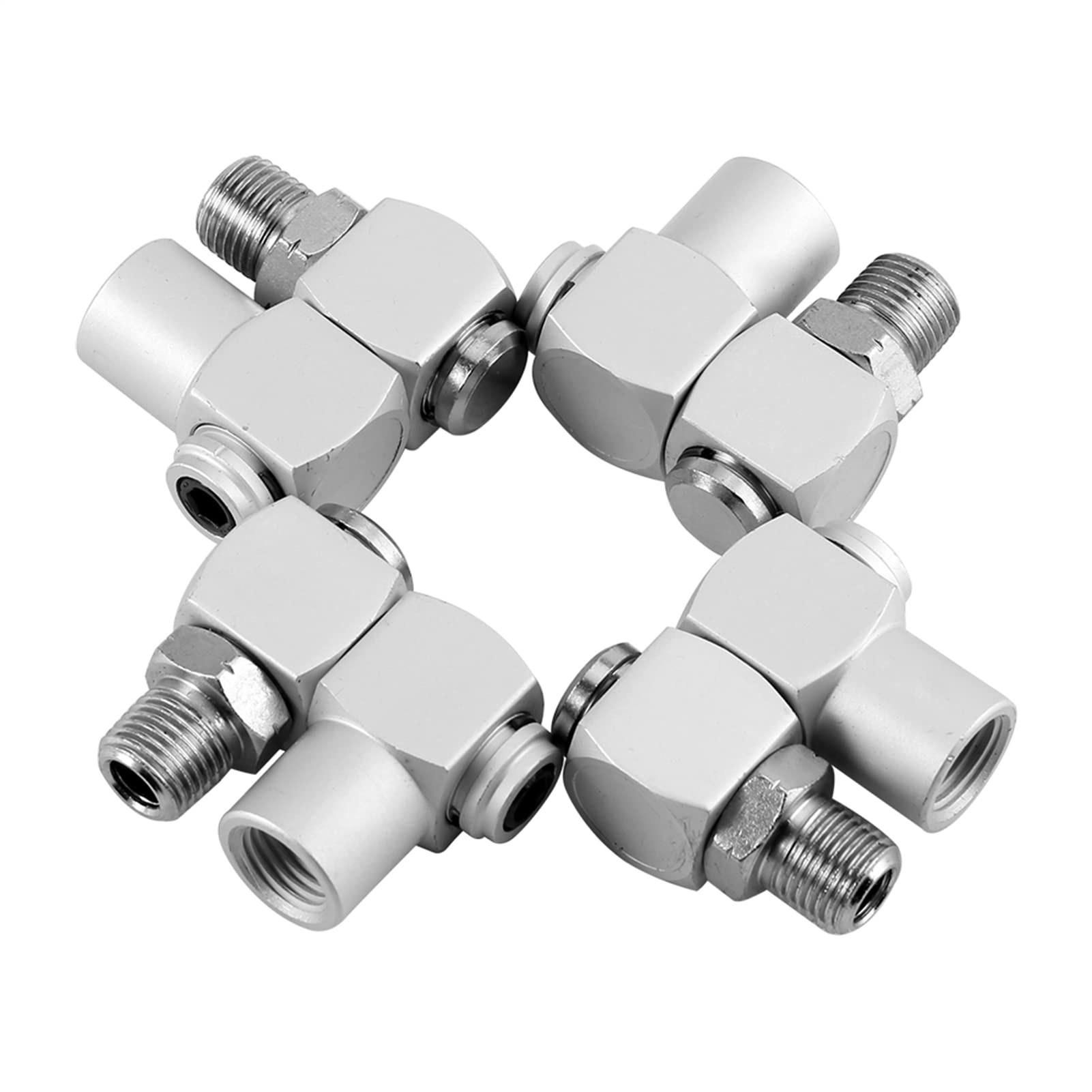 4pcs/Set 1/4inch NPT Air Hose Connector Kit - 360 Degree Swivel Coupler & Plug Fittings for Air Tools | Portable Adapter for Compressors, Pneumatic Tools & DIY Projects