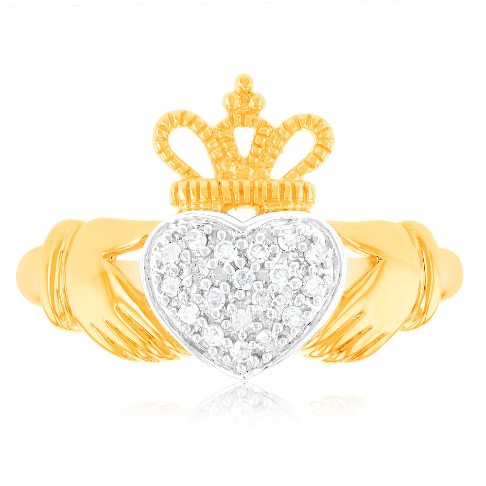 1/10 Carat Diamond Ring in 9ct Yellow Gold - Elegant Solitaire Engagement Ring for Women, Perfect for Proposals, Anniversaries & Special Occasions