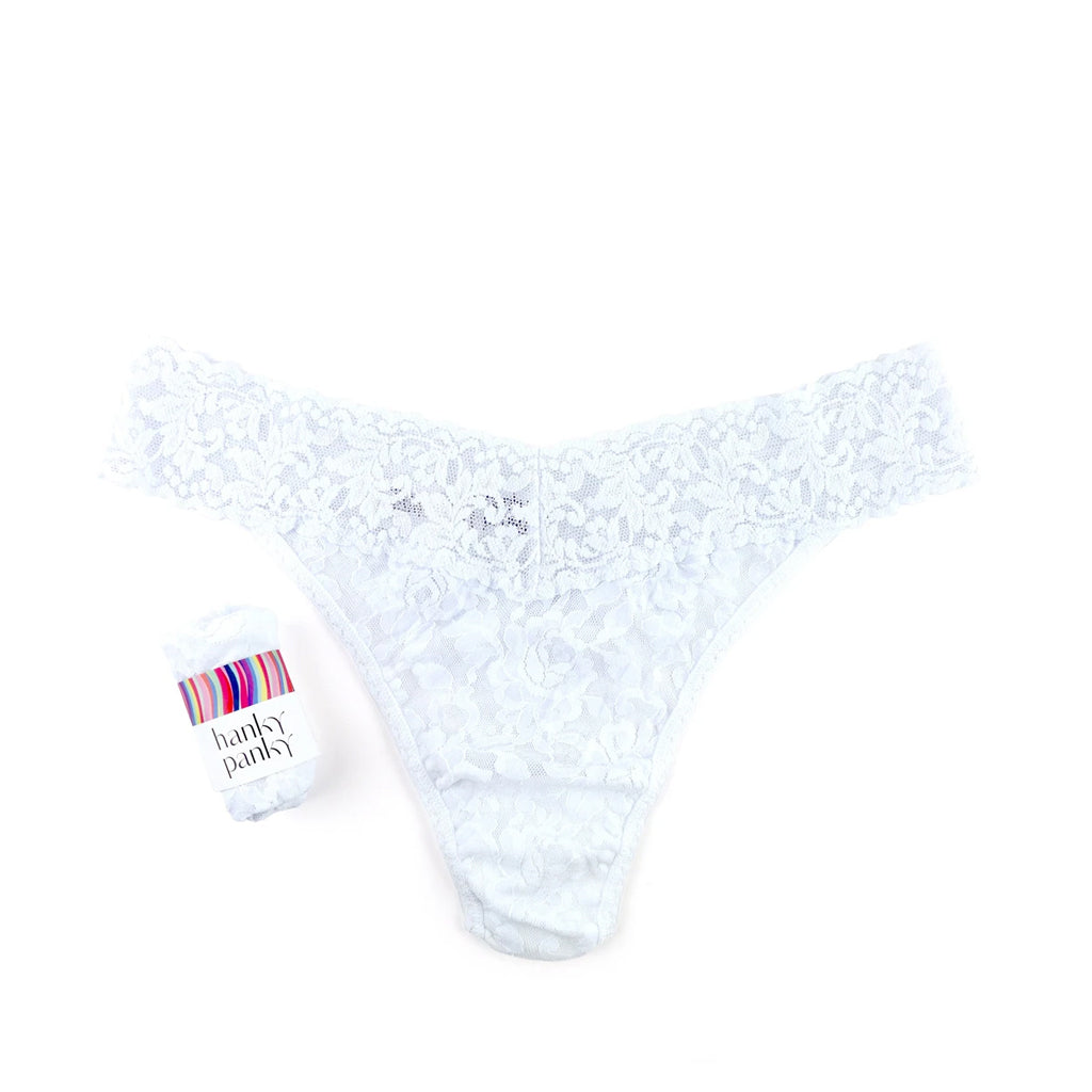 Hanky Panky Women's Original Rise Thong Underwear - Soft Stretch Lace Panties for Everyday Comfort | Perfect for Yoga, Work & Date Nights