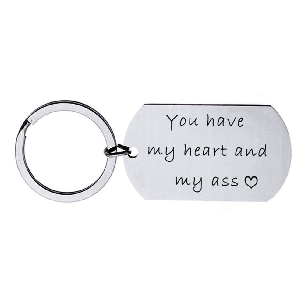 You Have My Heart and My Ass Keychain - Funny Christmas Gift for Girlfriend, Wife, Fiancée - Birthday, Anniversary & New Year Jewelry Gift for Women - Perfect for Couples, Best Friends & Romantic Occasions