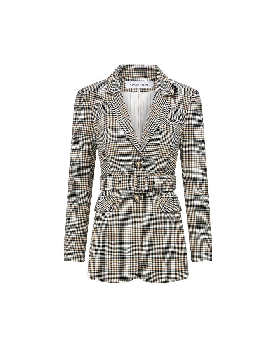 Ryanne Belted Plaid Dickey Jacket for Women - Stylish Fall & Winter Layering Piece for Office or Casual Outfits