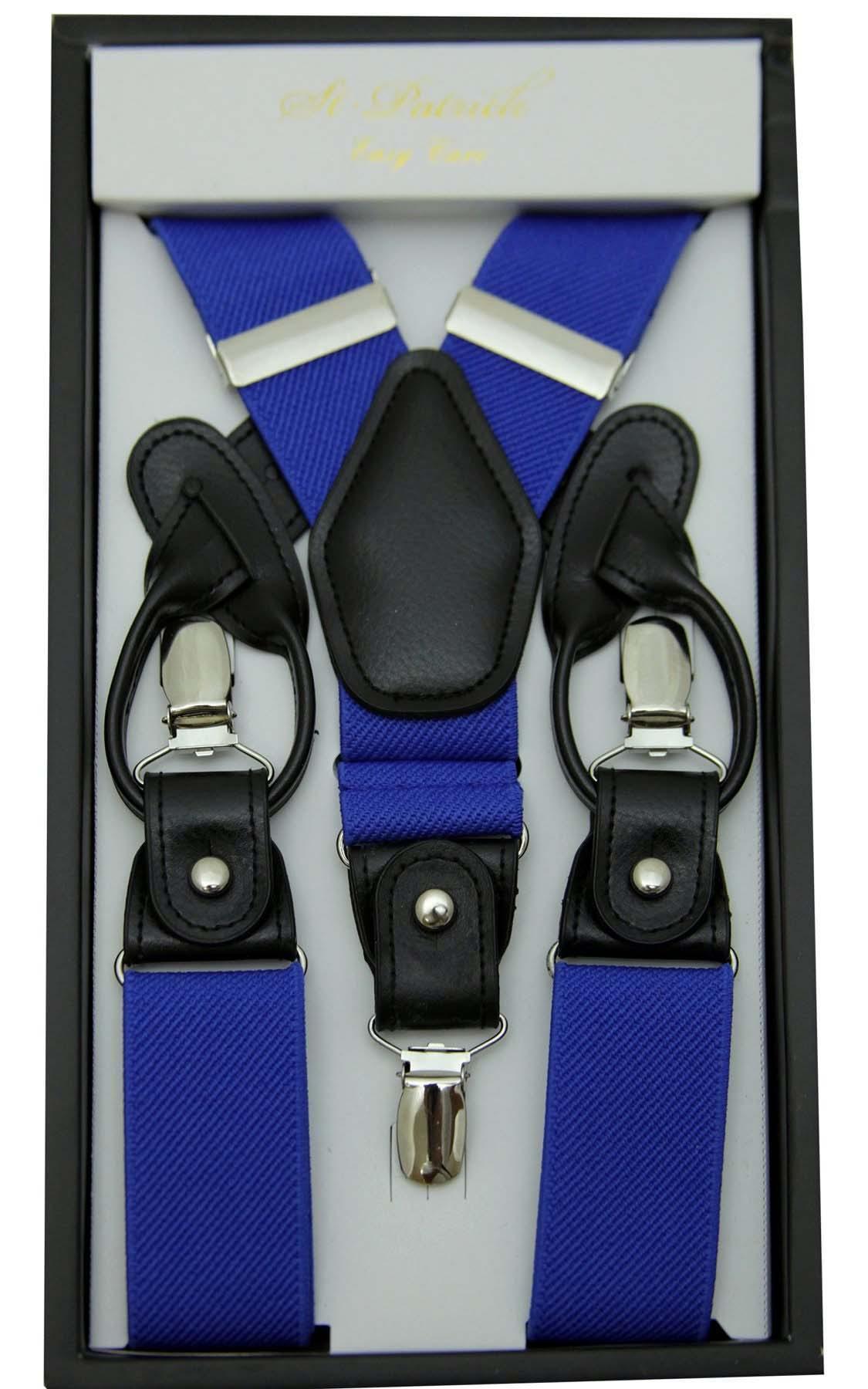 Royal Convertible Suspenders Clip & Button - Adjustable for Dress Pants, Jeans & Workwear - Perfect for Formal Events, Business Attire & Everyday Style