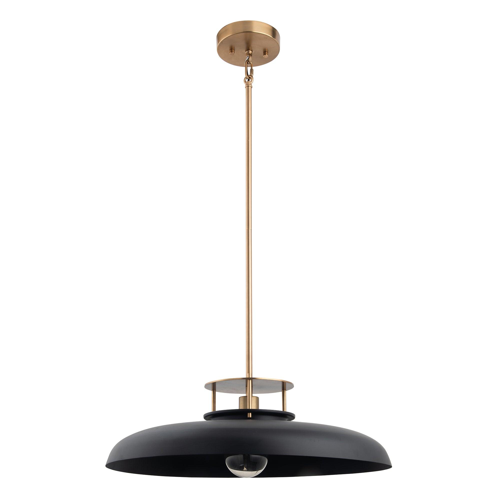 Modern Gold & Black Pendant Light - Beacon 1 Light Fixture for Dining Room, Kitchen Island, or Living Room Decor