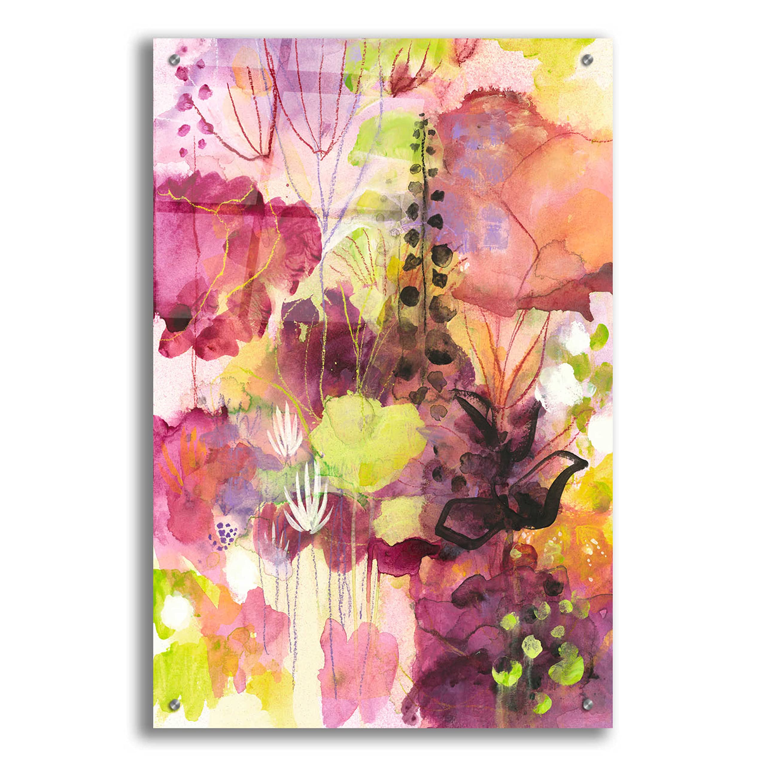 Corina Capri 'In Between' Acrylic Glass Wall Art - 24x36 Inches Modern Abstract Painting for Living Room, Bedroom & Office Decor