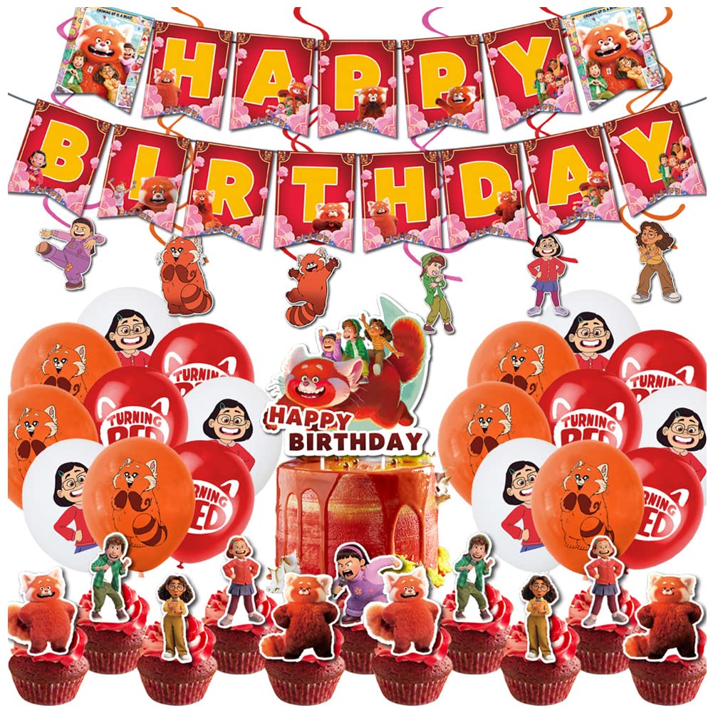 Red Panda Party Decorations Set - Latex Balloons, Birthday Banner & Cake Topper for Red Panda Themed Birthday Parties | Perfect for Kids, Animal Lovers & Themed Celebrations
