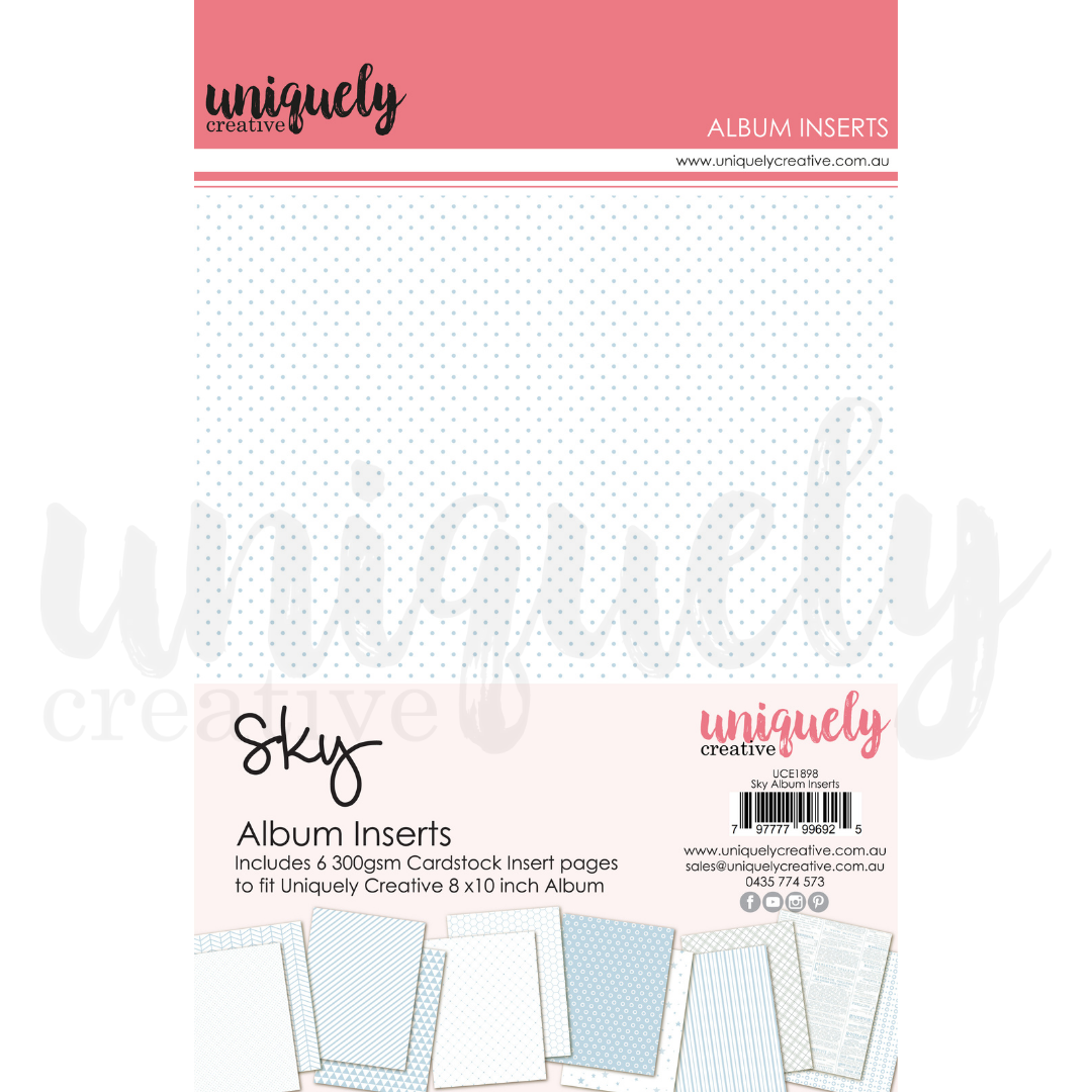 Premium Album Inserts for Photo Storage - Sky Design | Perfect for Scrapbooking, Wedding Albums & Memory Preservation