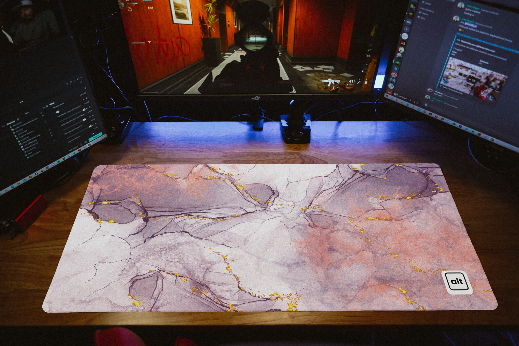 Pink Marble Gaming Mouse Pad - Non-Slip Rubber Base, Smooth Surface for PC & Laptop - Perfect for Office, Gaming & Home Use
