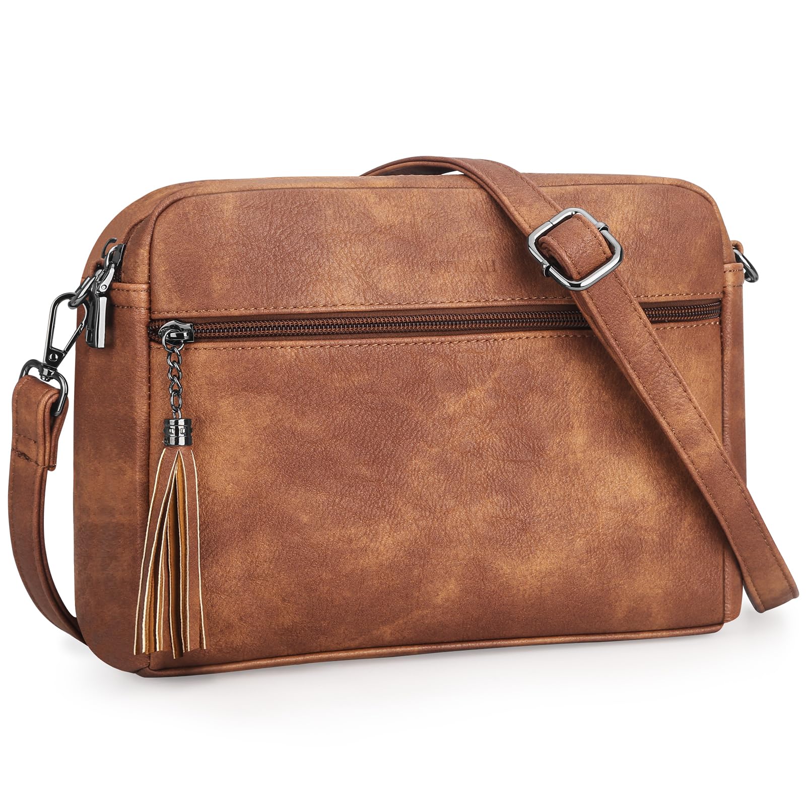 Women's Crossbody Bags - Soft Leather Shoulder Purse with Tassel for Daily Use & Travel