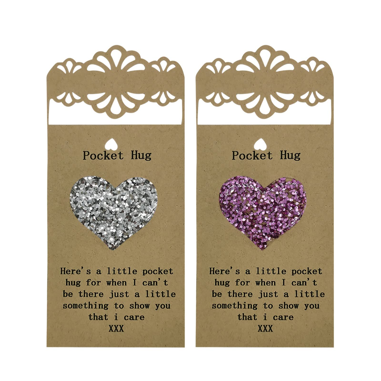 KSHQU Heart Shaped Pocket Hug Greeting Card - Diamond & Lace Design for Christmas, Valentine's Day, Anniversaries | Romantic Gift for Lovers, Friends & Family | Perfect for Love Notes, Surprise Messages & Special Occasions (Style A, One Size)