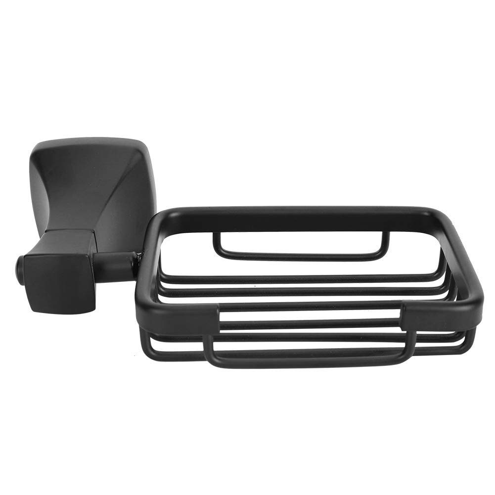 Wall-Mounted Aluminum Soap Holder - Matte Black Bathroom Soap Tray with Drainage, Shower Soap Organizer & Storage Rack for Drilling Installation | Perfect for Bathroom, Kitchen Sink & RV Use