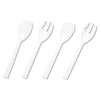 24-Piece White Plastic Tableware Set - 24 Forks & 24 Spoons for Parties, Picnics, BBQs & Outdoor Dining | Durable Disposable Cutlery for Events & Catering