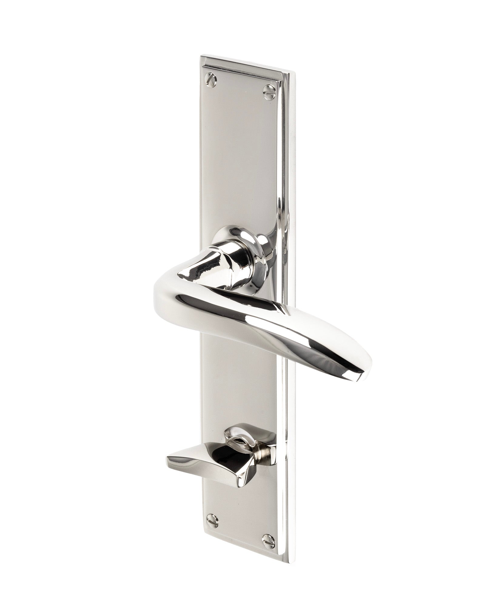 Durable Cast Iron WC Faucet Handle with Long Backplate in Nickel Finish - Perfect for Bathroom Sink and Toilet Renovation