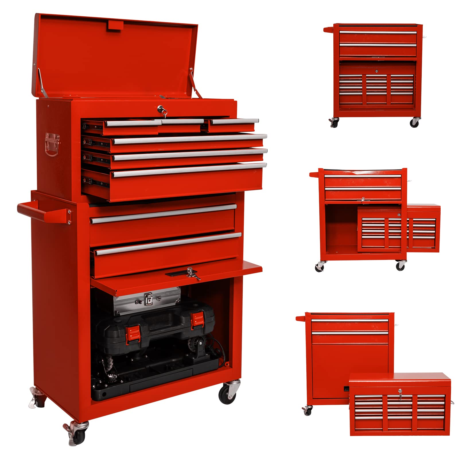 8-Drawer Tool Chest with Wheels & Lock - Garage & Workshop Storage