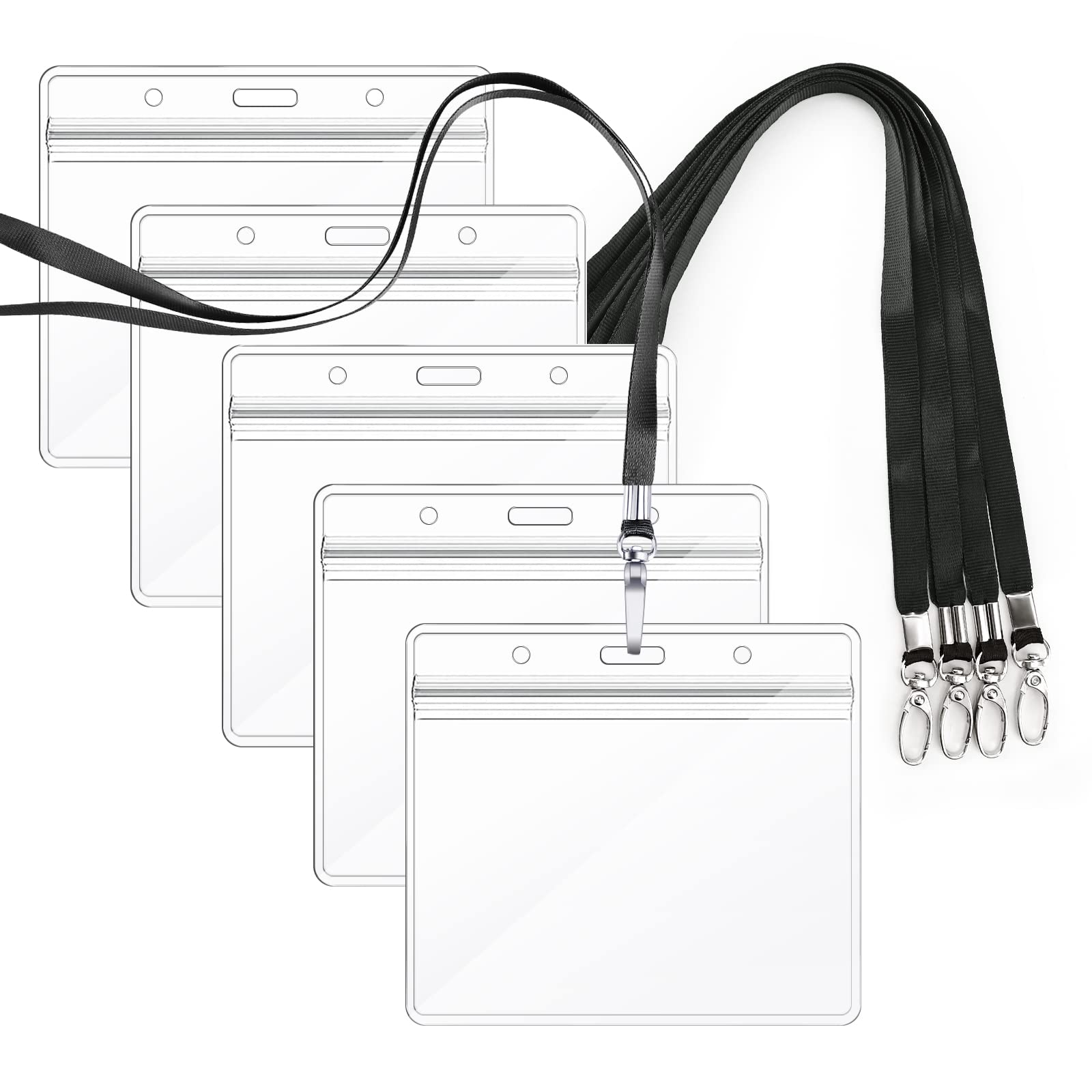 Segarty 5-Pack ID Lanyards with Clear Badge Holder - for Office, School & Business Use