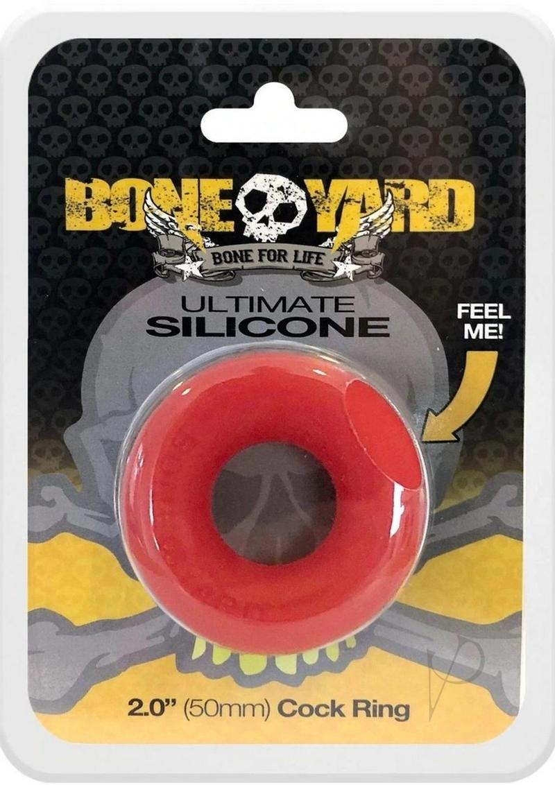 Boneyard Ultimate Silicone Cock Ring 2 Inch Red - Premium Stretchy Penis Ring for Enhanced Pleasure & Performance - Perfect for Couples Play & Solo Use