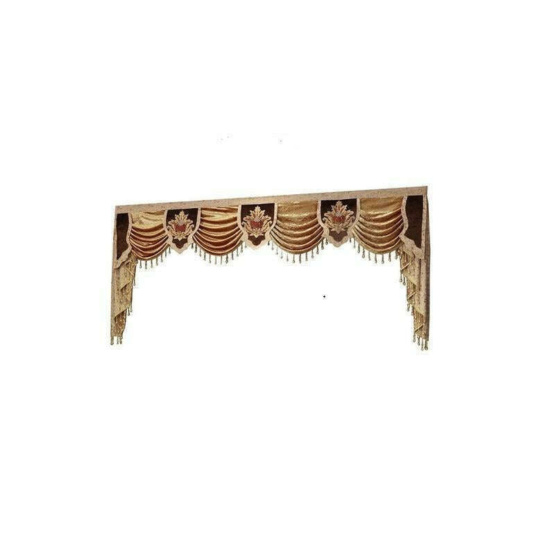 Annapolis Luxury Valance in Golden Brown - Premium Window Treatment for Living Room & Bedroom Decor