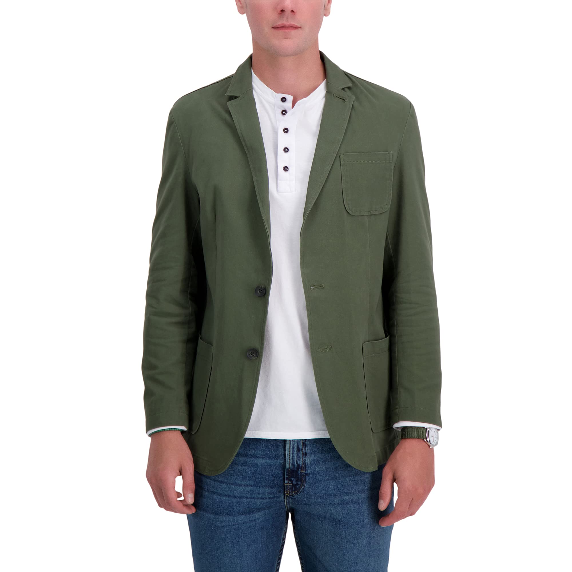 Haggar Men's Smart Wash Performance Blazer & Jacket - Comfortable Stretch Business Casual Coat for Work, Office & Formal Events