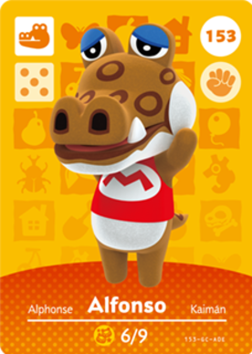 Alfonso Animal Crossing Amiibo Card - Series 2 Collectible Trading Card for Nintendo Switch | Perfect for Game Collectors and Animal Crossing Fans