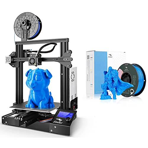 Creality Ender 3 3D Printer Kit - Open Source DIY 3D Printer with Resume Printing | 220x220x250mm Build Volume | Includes 1kg Blue PLA Filament (1.75mm) | Perfect for Home, School & Hobby 3D Printing Projects
