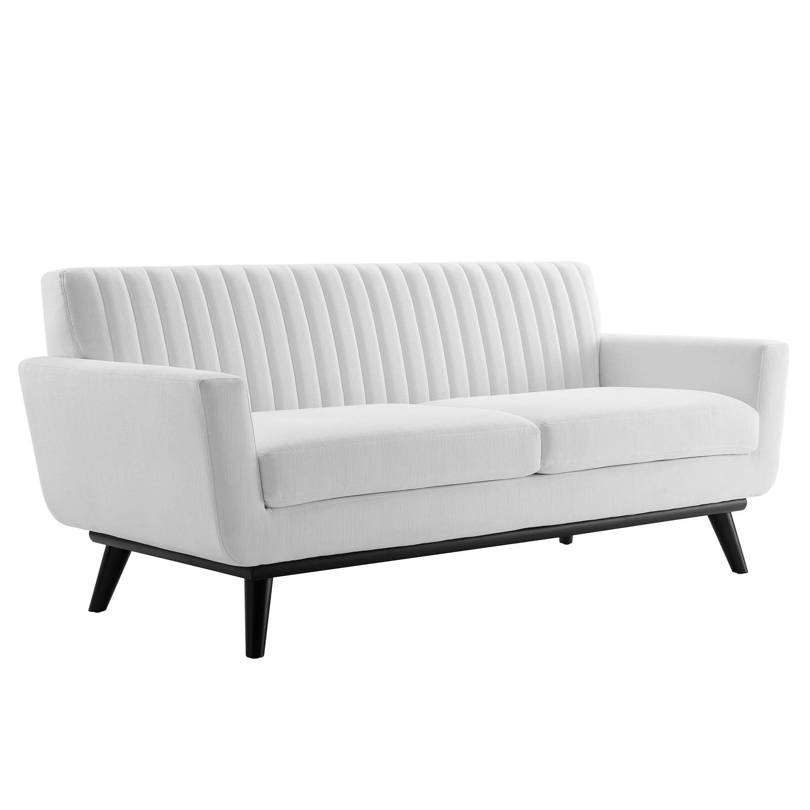 Engage Channel Tufted Fabric Loveseat - Modern Upholstered Sofa for Living Room, Small Space & Apartment Decor