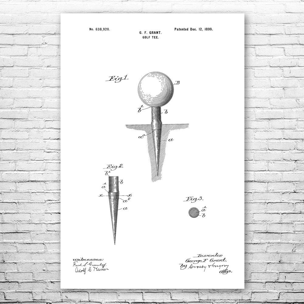 Premium Black & White Golf Tee Poster Print (11x17 Inch) – Unique Golf Coach Gift, Golf Art & Decor for Home or Office – Perfect Golf Wall Art & Golfer Gift for Enthusiasts